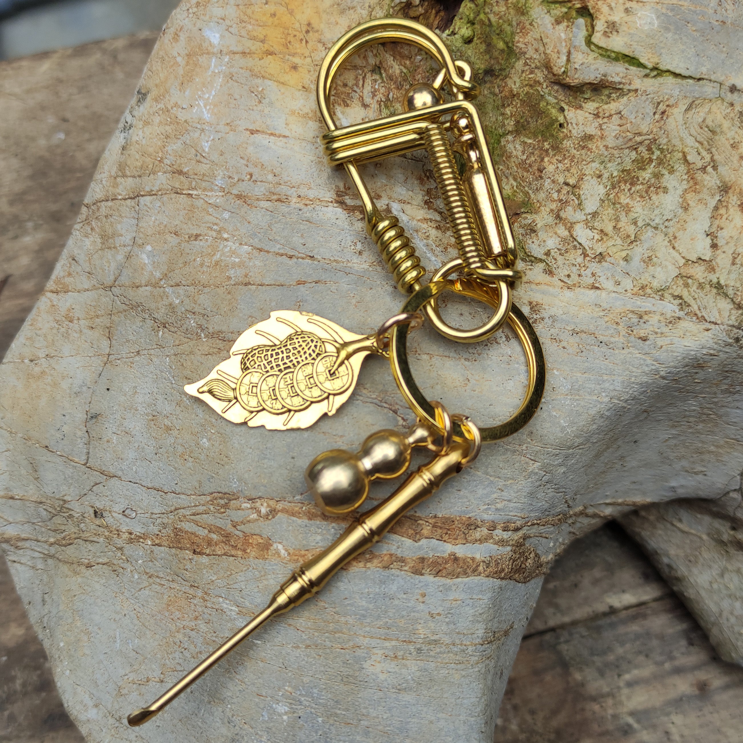 Metal Field Wirewrapped Classic Keychain DIY Brass Material,Simple Country Style Metal Craft Length 87 / 30pcs