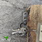 Wire Art Skull Keychain, Handmade Wire Wrapped Carabiner Keychain