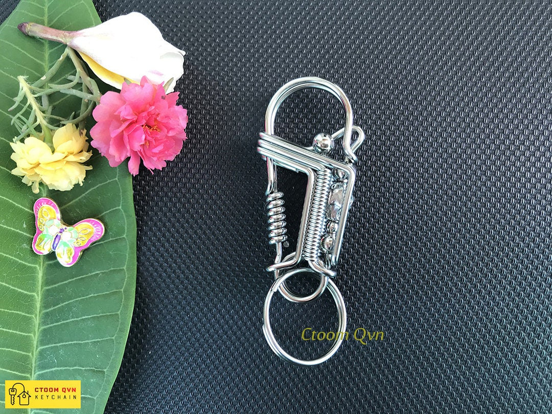 Skull keychain, handmade skull keychain gift for him.