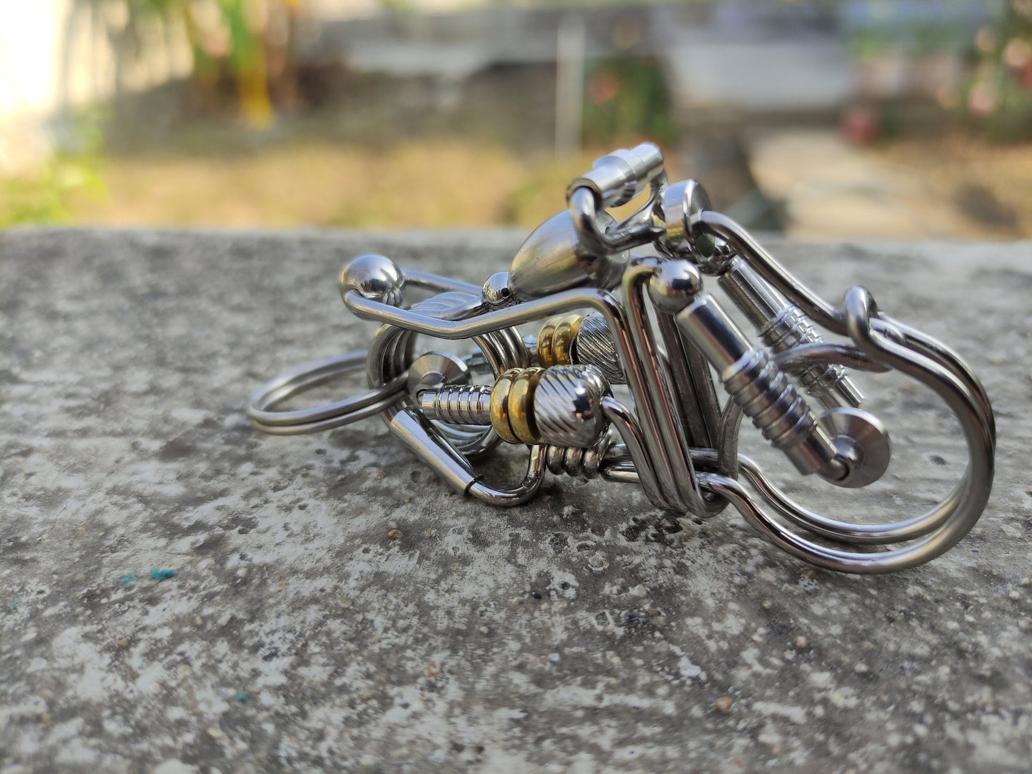 Motocycle keychain, Motorcycle key chain,ctoom handmade,wire wrapped stainless steel motobyce key chain hook with key ring ctoom