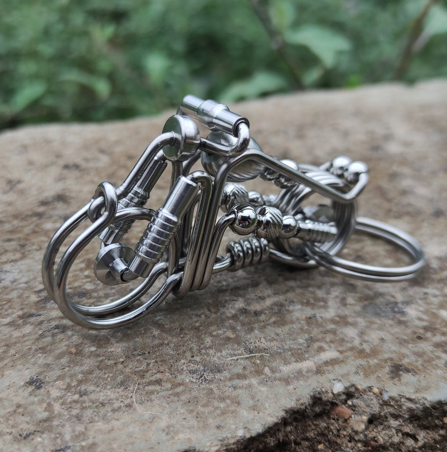 Motorcycle key chain,ctoom handmade motocycle keychain,wire wrapped stainless steel motobyce key chain hook with key ring ctoom