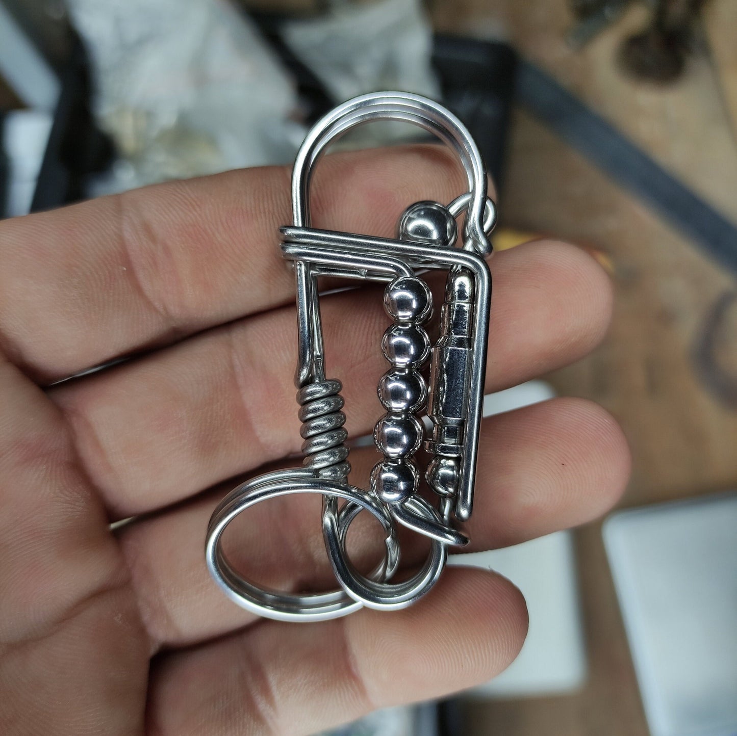 Elevate Your Style with Handcrafted Stainless Steel Carabiner Keychain - Infused with Hunting and Survival Themes