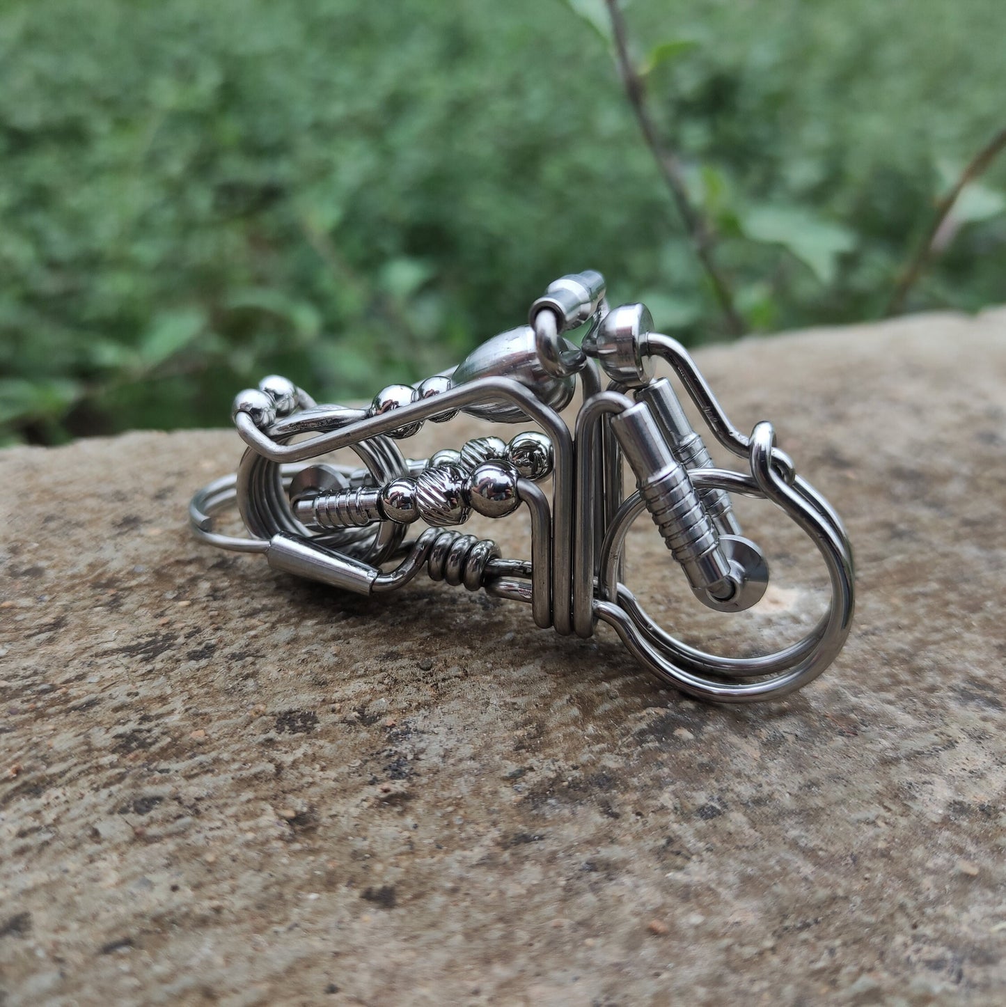 Motorcycle key chain,ctoom handmade motocycle keychain,wire wrapped stainless steel motobyce key chain hook with key ring ctoom