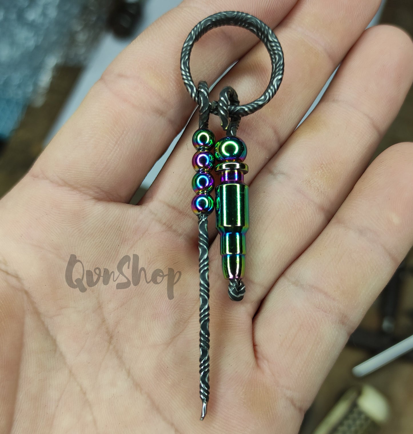 Handmade bullet keychain for dad - Infused with Hunting and Survival Themes | camping, mountain climbing, hunting backpack keychains