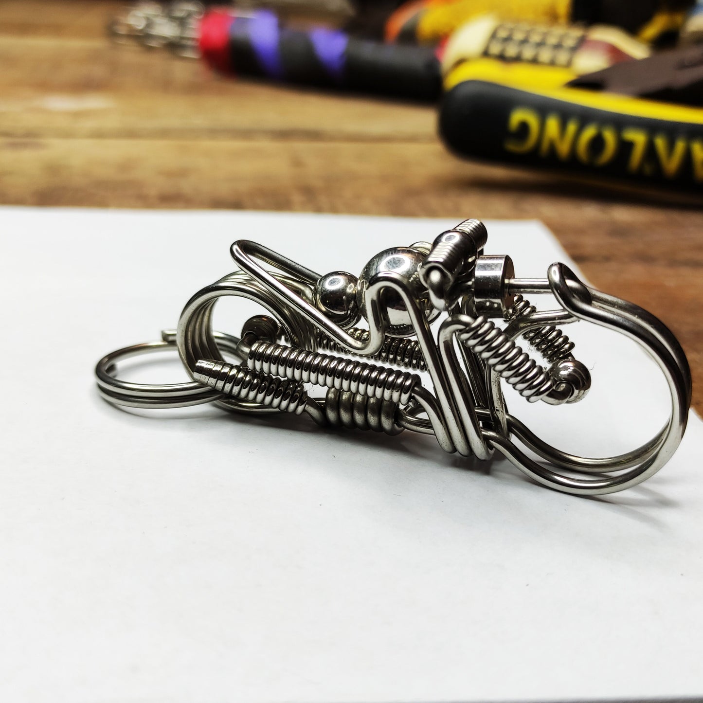 Custom creative handmade keychain with motorbike shape, gift for men USA, gift for groomsmen, gift for dad, gift for him or her