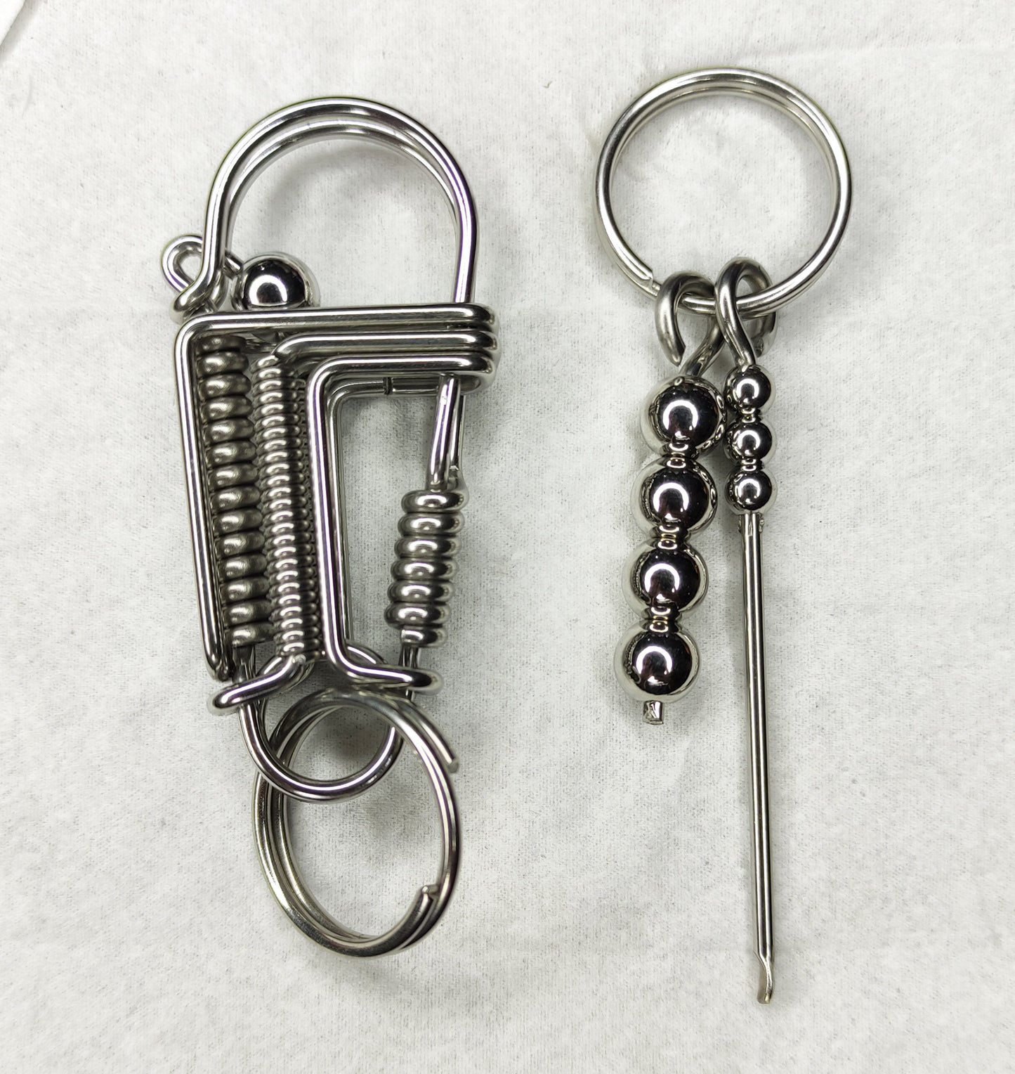 Minimalist Unique Wire Wrapped High Quality Stainless Steel Carabiner Keychain, Super durable keychain keychain