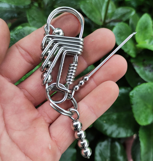 Special minimalist handmade stainless steel wire Carabiner keychain - Special gift for boyfriend, brother, gift for father