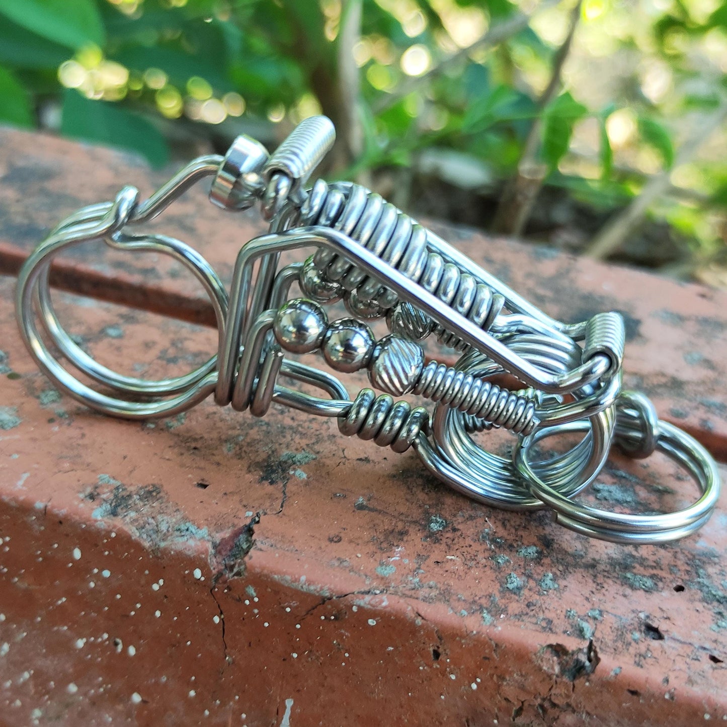 Harley-Style Motorcycle Keychain - Great Gift for Motorbike Lovers, Hikers, and Outdoor Explorers