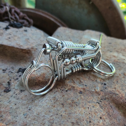 Harley-Style Motorcycle Keychain - Great Gift for Motorbike Lovers, Hikers, and Outdoor Explorers