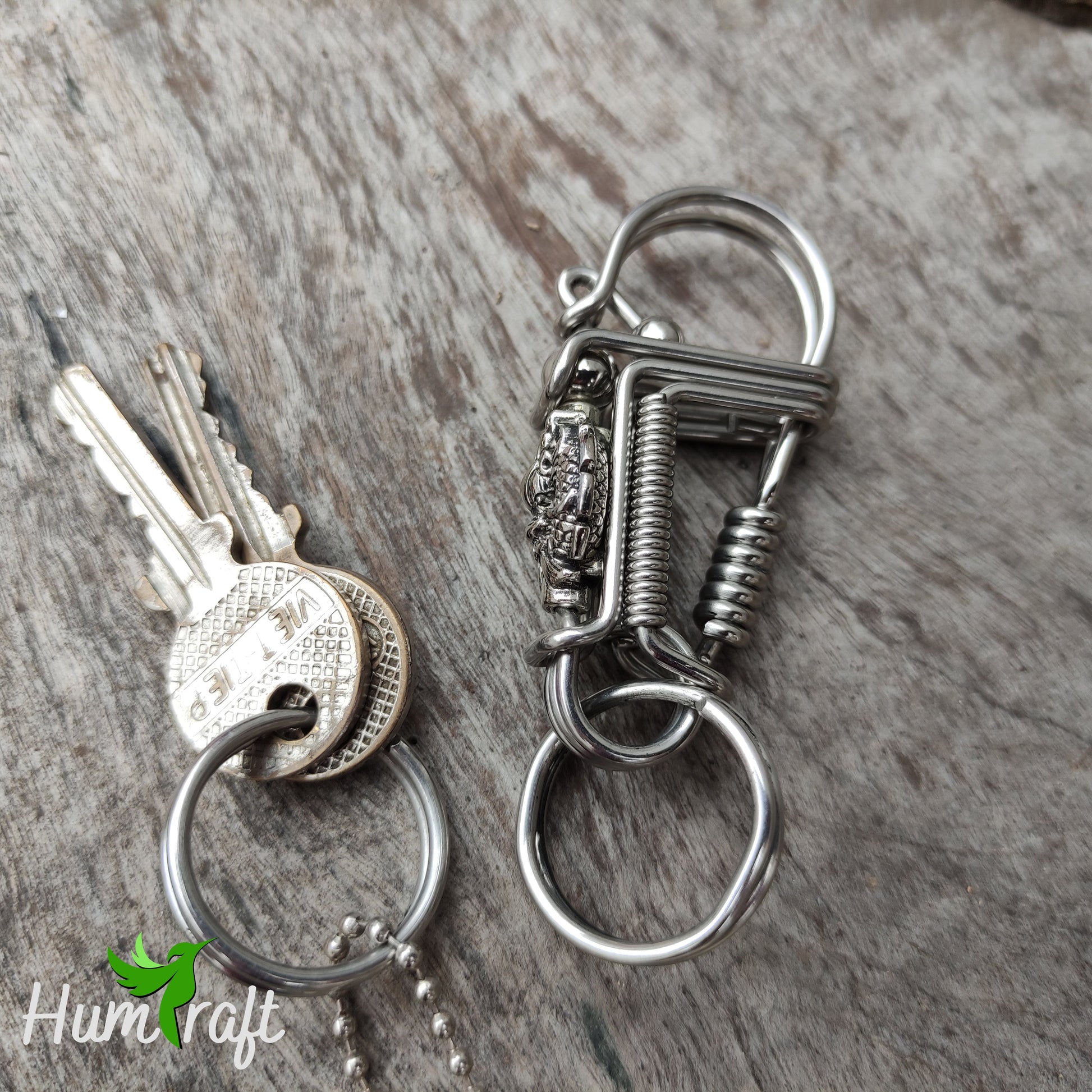 Handmade Metal Wire Carabiner Keychain With Cylinder Pattern, Super Durable  Keychain Buy Once Use Forever 